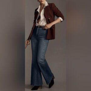 107. ANTHROPOLOGIE Pilcro Fluted High-Rise Flare Jeans